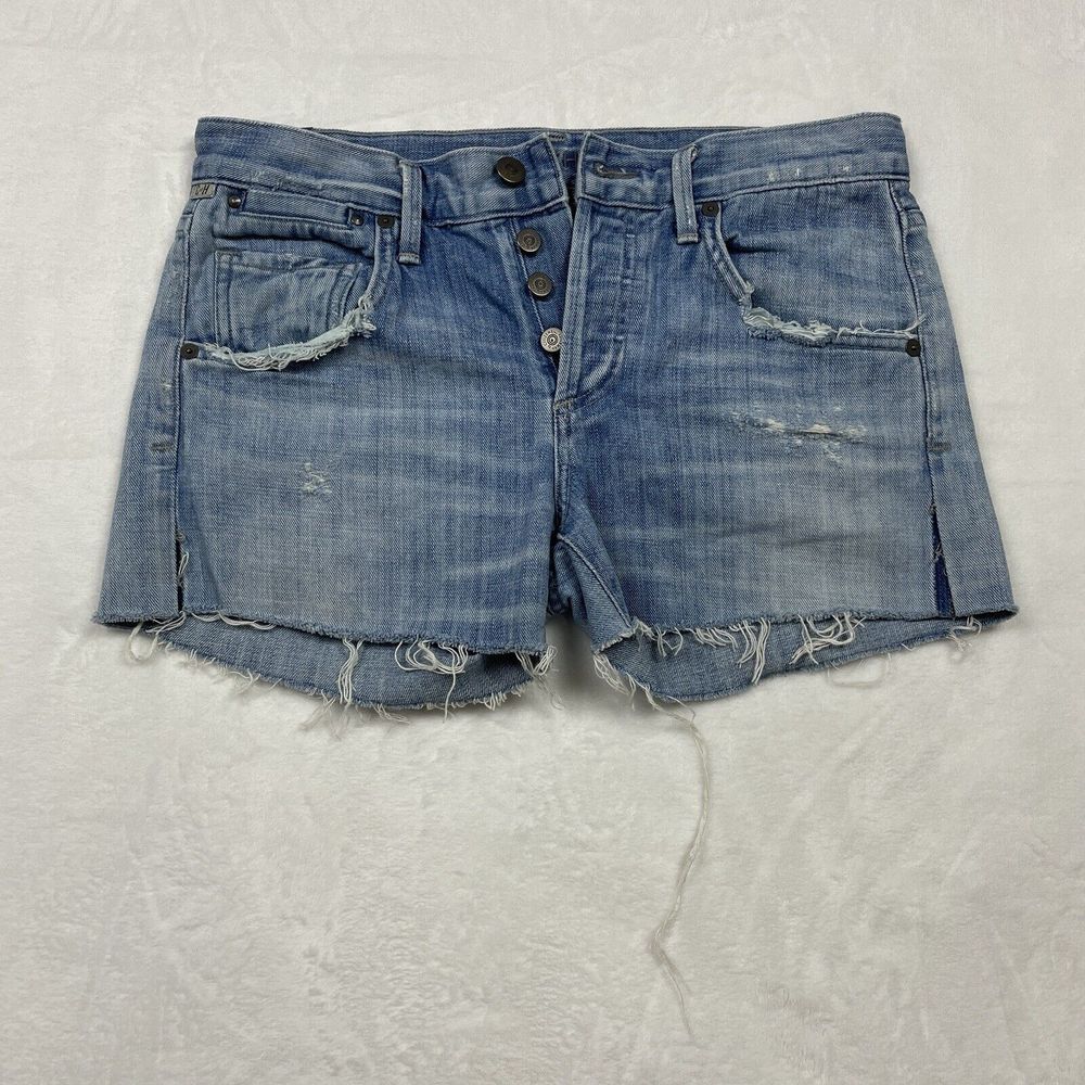Citizens of Humanity Emerson Distressed Short Slim 24 Fly Slit‎ Raw Hem 4-button